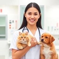 Family with their pets