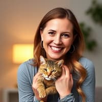 Nashville pet owner Sarah with her cat