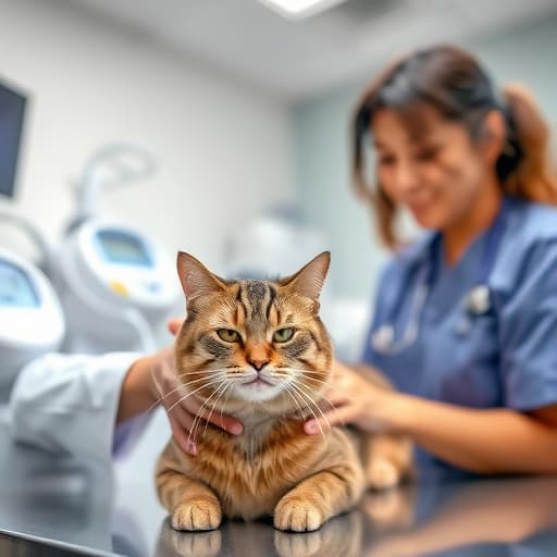 Cat receiving gentle wellness exam at Nashville veterinary clinic