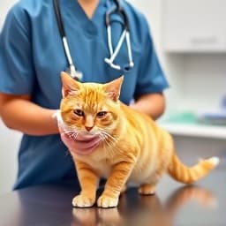 Caring veterinarian examining cat in Franklin TN clinic