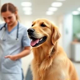Happy dog during veterinary checkup in Franklin TN