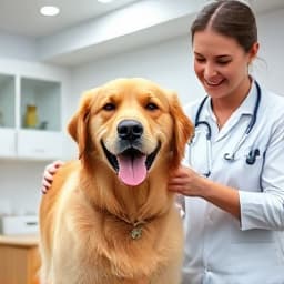 Happy dog receiving veterinary care at Caring Paws Veterinary Clinic Nashville