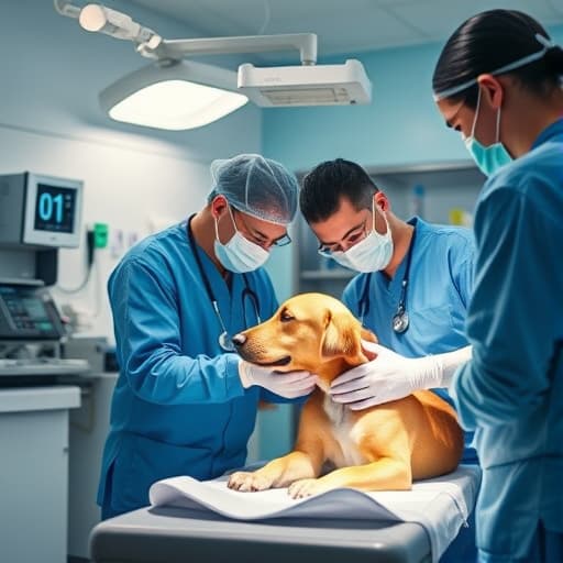 Emergency veterinary care team at Caring Paws Clinic